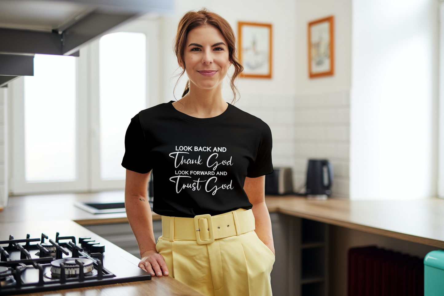 Look Back and Thank God Look Forward and Trust God Tshirt