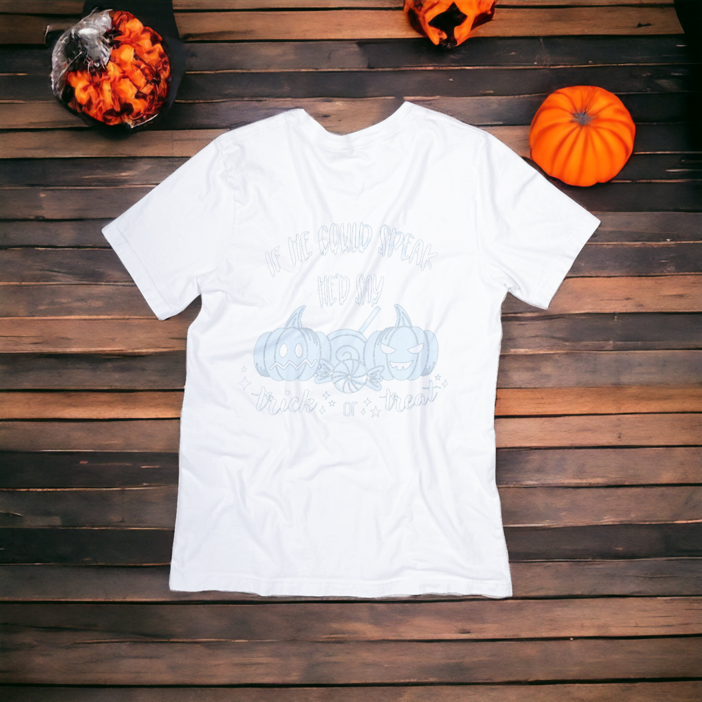 If He/She Could Speak He'd/She'd say Trick or Treat Nonverbal parent Halloween T-shirt